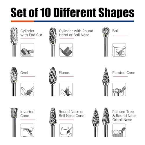 10Pcs Carbide Burr Bits Set Compatible with Dremel 1/8", Rotary Tool Bits with Double-Cut Design, Die Grinder Bits Accessories-for Metal Aluminum Wood-Stone Steel PlasticCarving Cutting Grinding