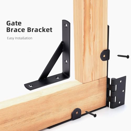 WEKIS Double Door Anti Sag Gate Kit Heavy Duty Fence Hardware with Self-Locking Latch