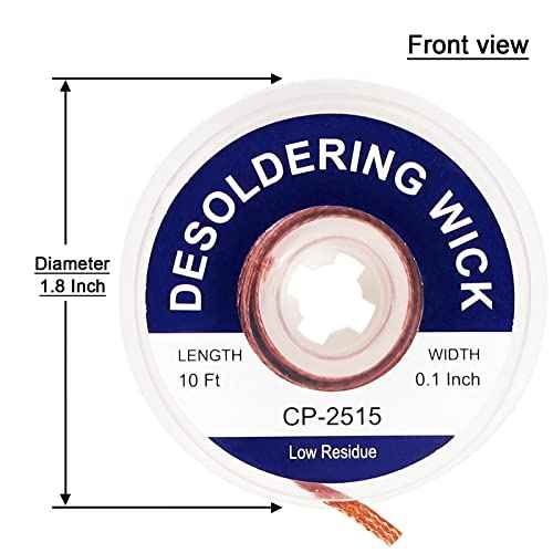 Solder Wicks braid£¬Solder Sucker£¬10ft Length 5 Pieces No-Clean Desoldering Braided Wicks. Solder Removal Tool£¬Desoldering Wick Used to Remove the Solder and Disassemble Electrical Components