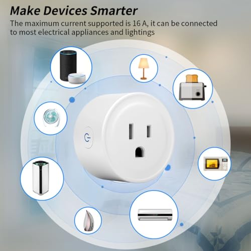 Sanofuturion WiFi Smart Plug 2-Pack, Compatible with Alexa & Google Home, Remote Control & Timer, No Hub Required