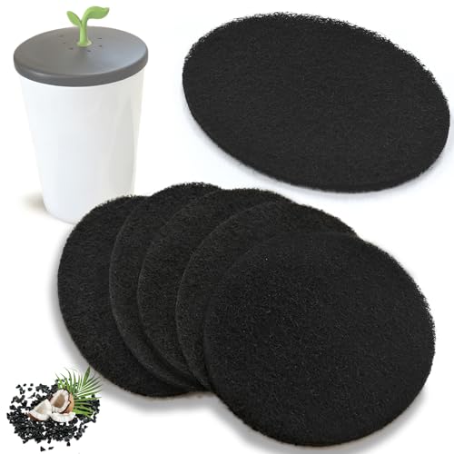 NewKe 6 Pack Natural Charcoal Filter Refills for Chef'n EcoCrock – Oval Odor Filters