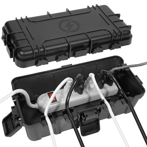 OUTDSPLY Medium Black Outdoor Electrical Box IP54 Waterproof 11.6x5.2x4.1 inches
