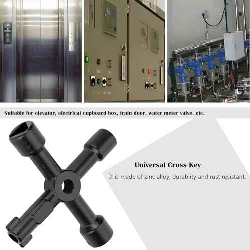 2 PCS 4 Way Cross Key, Zinc Alloy Multifunction Radiator Key Opening Cross Key for Water Meter Valve Electric Box Cupboard Cabinet Train Door ,Plumbers, Electricians ,Electrical Cupboard Box Elevator