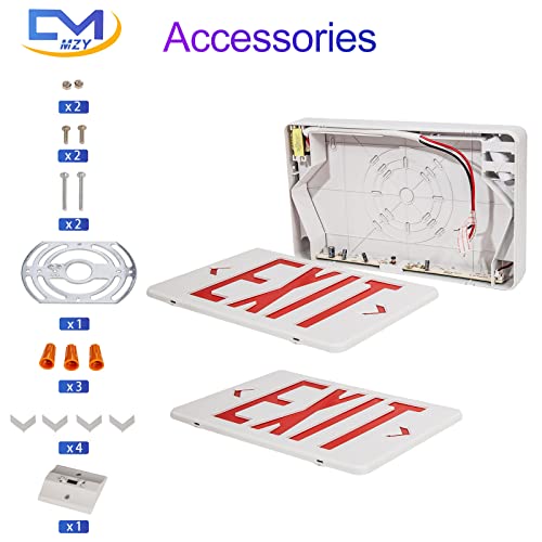 Red LED Emergency Exit Sign - OSHA Compliant, 1 Pack, Universal Mount