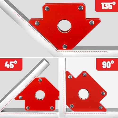 Welding Magnets 50LBS Pack of 4 Magnetic Welding Holder Heavy Duty Welding Magnet Tools and Accessories for 45, 90, and 135 Degree Angles Super Strong Welding Magnets and Clamps