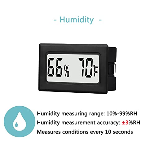 Tasogen 6-Pack Mini Digital Hygrometer Thermometer for Home & Jars—Temperature & Humidity Monitor