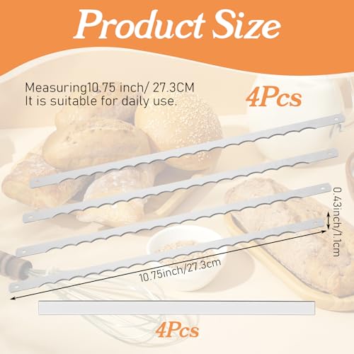 Sorcristy 8-Pack 10.75in Serrated Bread Knife Blades with Guard & Screws – Replacement Lame for Bread Bow