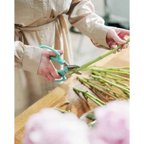 Flower Scissors - 4 Pcs Stainless Steel Flower Shears, Garden Plant Floral Shears for Fresh Flowers Stems (Blue, Green, Pink, Violet)