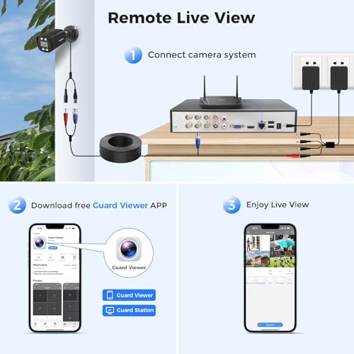 Hiseeu HD 5MP Analog/AHD/CVI/XVI 2560 TVL Wired Security Camera Outdoor for 5MP Analog Surveillance Dvr Kits, IP 66 Waterproof, Clear Night Vision up to 60ft, Remote Access