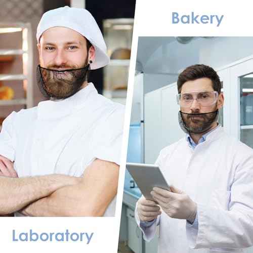 100 Pcs Beard Nets Food Service Beard Covers Beard Guards Black Comfortable Protective Beard Covers Beard Mask for Men Facial Hair