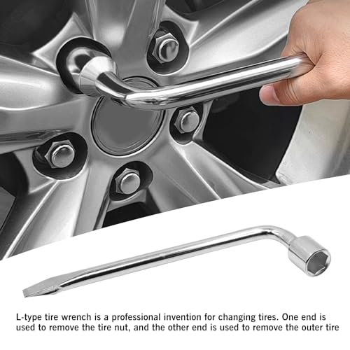 YXQ Car Spare Tire Lug Wrench for Jack 19mm/0.75" L Type Hexagon Slotted End Socket Repair Tool