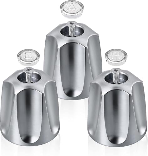 Ayxwkyfc 3 Pack Chrome Tub Knobs Replacement Set for Pfister Verve Shower Handles