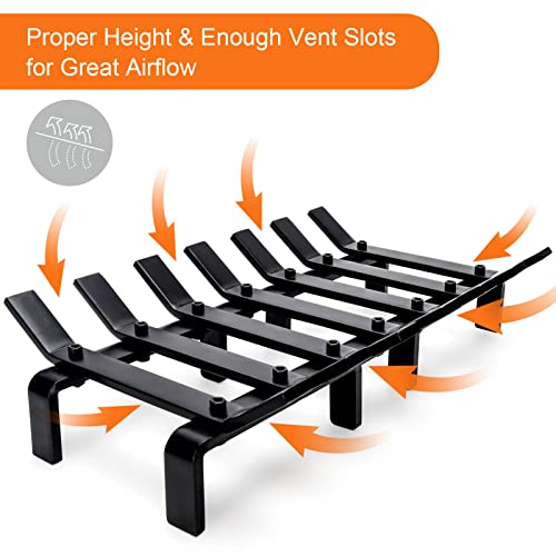 Willow Weave 17-Inch Fireplace Grate with 7 Bars – Heavy Duty Wood Stove Grate (Standard 17")