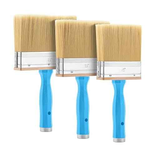 Bates- Deck Stain Brush Set, 3 Pack, 4¡±, 5¡± and 6¡±, Deck Stain Applicator, Stainless Steel Ferrule