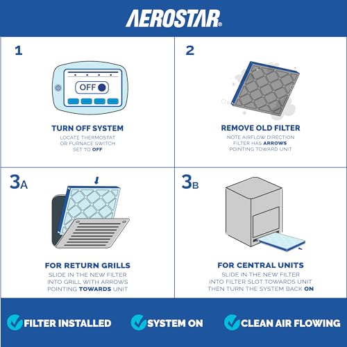 Aerostar 18x20x1 MERV 8 Pleated HVAC Air Filter - 6 Pack, Standard Size