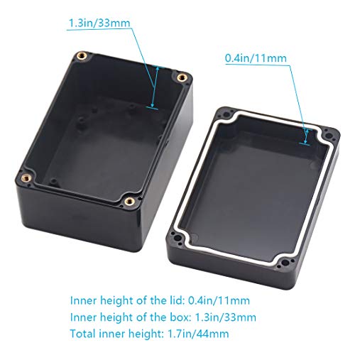 Zulkit IP65 Waterproof Outdoor Plastic Junction Box - Pack of 2, 3.94 x 2.68 x 1.97 Inch