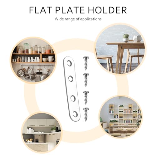 Stainless Steel Flat Mending Plates - 12Pcs Furniture Reinforcement Brackets