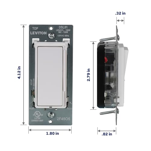 Leviton Decora Slide LED Dimmer Switch White - 150W Dimmable Lighting Control