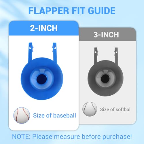 WINONLY Blue 2-Inch Toilet Flapper Replacement - Compatible with Most American Standard Kohler Toto Fluidmaster Gerber Toilets, Water-Saving Rubber Flush Valve, 1 Pack