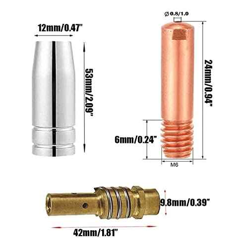 FORTON Mig Welder Tips 30-Pack Welding Tips .030" Contact Tip for Mig Welding Gun, Copper (0.035" Accessory Kit)