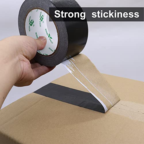BOMEI PACK Heavy Duty Waterproof Black Duct Tape 2 In x 30 Yards, Strong & Flexible