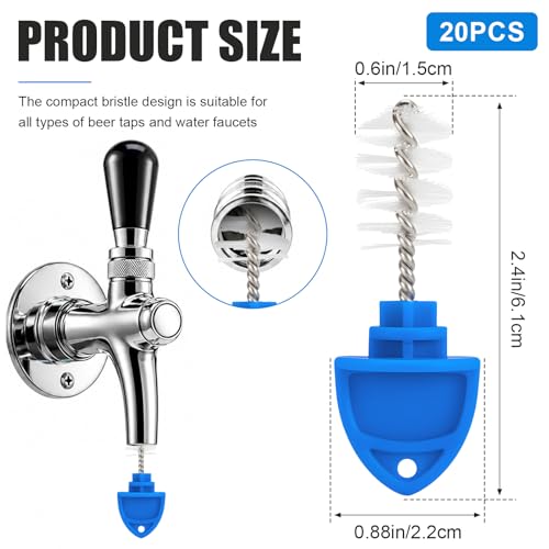 Darlingao 20-Pack beer tap plug brushes for draft beer faucets, cleaning brushes