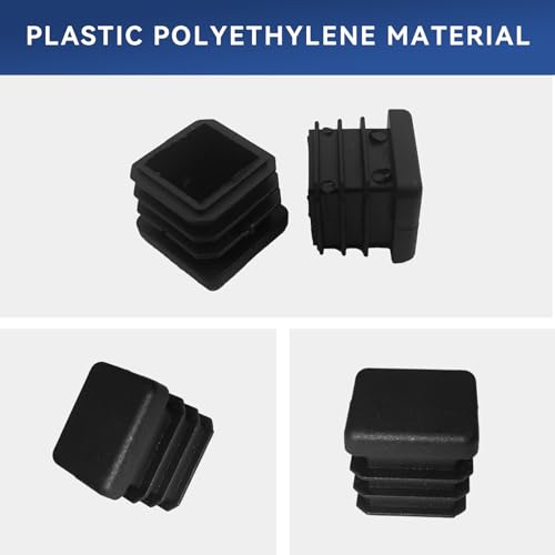 LOUZAGO 32 Pack Square Tubing End Caps 3/4 Inch (19x19mm) Plastic Covers