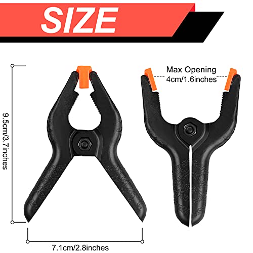 Romeda 12 Pack Plastic Spring Clamps 3.5 Inch Heavy Duty Clips for Crafts, Photography & DIY