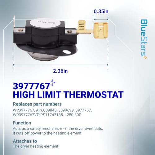 BlueStars 3387134 Dryer Cycling Thermostat & 3392519 Thermal Fuse Kit