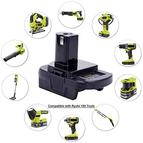 Biswaye Adapter Compatible with Dewalt 20V Battery to Replacement for Ryobi 18V One+ Battery, Adapter Compatible with Mil-Waukee M-18 Batteries to Replacement for Ryobi 18V Batteries P102 P189 P107