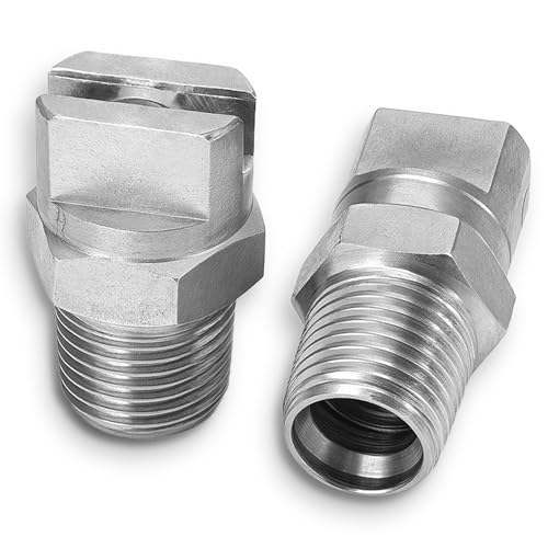 Flat Fan Spray Tip 11002 – 304 Stainless Steel Nozzle 1/8" Thread, 2 Pack