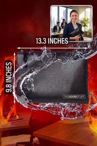 Fireproof Cash Bag (10x13 Inch) - Water-Resistant Fire Safe Money Pouch - The Good Stuff
