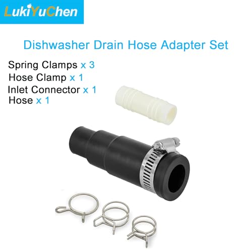 Dishwasher Drain Connector Kit for InSinkErator Disposals with Inlet Adapter, Includes 1 Inlet Connector and 3 Hose Clamps