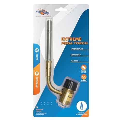 Flame King YSNAX1-023CGA High Intensity Propane Torch Head with Ultra Swirl Flame for Soldering, Brazing, Plumbing, Lighting Charcoal/Fire Pits, Compatible with 1LB Cylinders, MAPP, and MAP-PRO