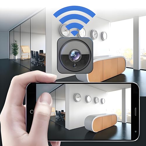 Hidden Camera Wireless,HD Mini spy Camera for Office& Home Security Small Hidden Micro Camera with Night Vision Compatible with iOS & Android
