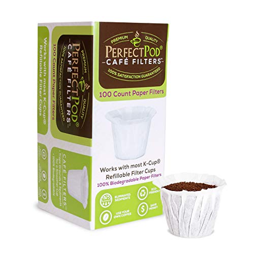 Perfect Pod Café Filter Paper Liners for Reusable K Cup Pods, 100 Ct (1-Pack)