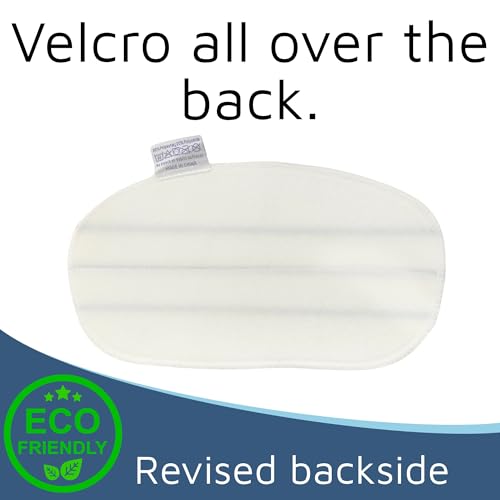 Flammi 12-Pack Replacement Pads for PurSteam ThermaPro 10-in-1 Steam Mop (NEW Velcro Tabs) - Microfiber