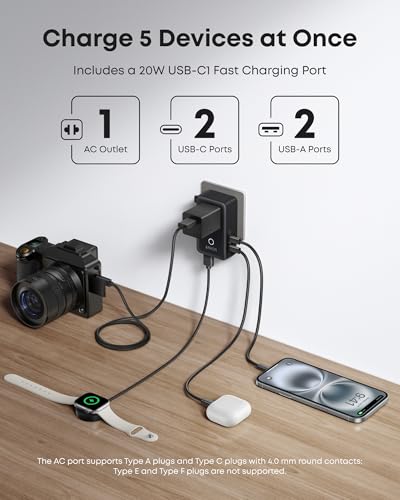 Anker Nano 20W Travel Charger Black - Compact Universal USB-C & USB-A Adapter