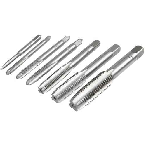 Fixinus 7 Piece Metric Thread Tap Set, HSS Tapping Tool Set M3 M4 M5 M6 M8 M10 M12 Hand Tap Set