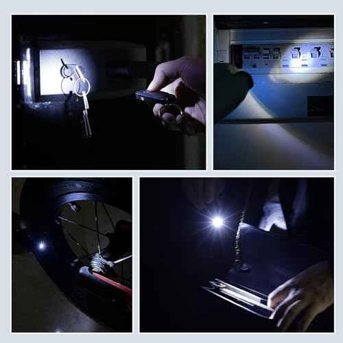 USB Rechargeable Keychain Light, 3pcs Mini LED Flashlight with Keyring, Great EDC Tool, Gift for Kids Teens (3, Black)