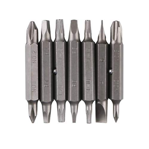 1/4 Hex Magnetic Screwdriver Bit Set for Drill | 14-IN-1 Replacement Bit Pack | 7 double-ended bits | Replacement of ratchet screwdriver drill bit |¨ù" Hex Shaft ¡¢Star, Flat