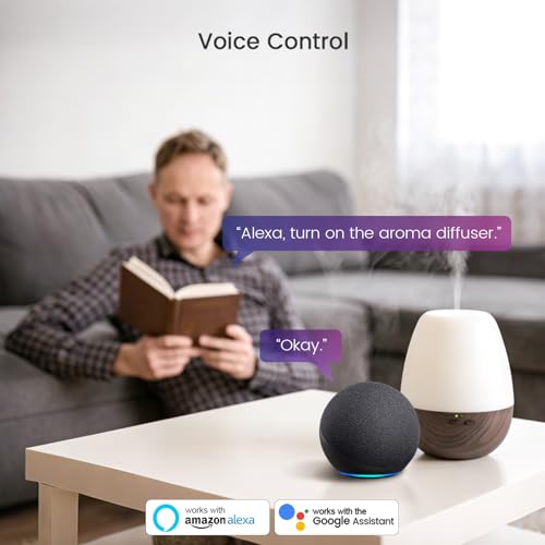 MOOEGG 10A WiFi Smart Plug Compatible with Alexa & Google Home - Smart Home Outlet, Voice Control, App Control, Timer, Power Memory, Night Mode