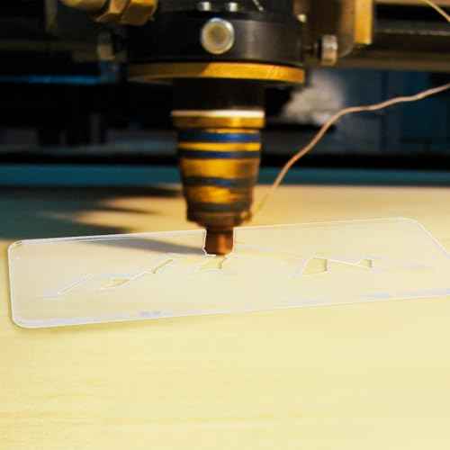 BENECREAT Mountain Clear Acrylic Router Inlay Template, Woodworking Router Template with Protective Film for Creating Unique Inlays in Signs, Charcuterie Boards, 11.8x5inch, 4.5mm Thick