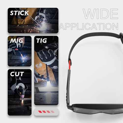 YESWELDER True Color Solar Powered Auto Darkening Welding Goggles, 2 Sensors Welder Glasses for TIG MIG MMA Plasma