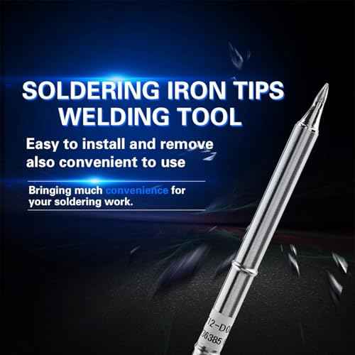 T12 Series Soldering Iron Tips, Stainless Steel Soldering Tips, Copper Solder Tips, Soldering Station Tip Welding Tool Replacement for FX-951 Rework Station (T12-D08)
