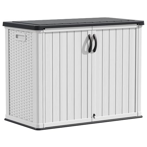 Devoko White Vertical Outdoor Storage Cabinet 26 Cu Ft Waterproof Lockable Shed