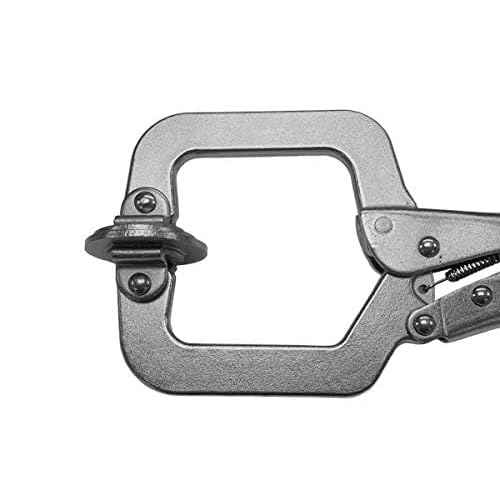 Milescraft 4000 2in Face Clamp Premium Heavy Duty, Locking, C-Clamp with Adjustable Swivel Pads, for Pocket Hole Joinery, Wood Projects, Welding and More