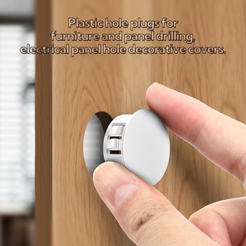 GAGIRA 100PCS White 3/8 Inch Plastic Hole Plugs for Furniture Panel Covers