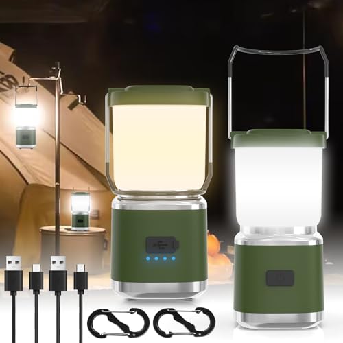 Hoxida Portable Camping Lantern 2 - Rechargeable 336LM LED, Dimmable & Waterproof Emergency Light, 20H Runtime, Red Light & 4 Modes
