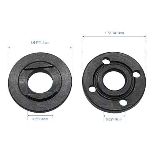 Pro-Parts 5/8"-11 Grinder Backing Flange and Lock Nut Set Angle Wrench Spanner Metal for Bosch Dewalt Black replaces 224399-1 193465-4 224568-4